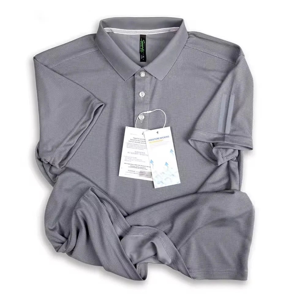 Polo Shirt Men Casual Solid Breathable Shirt Summer Sportswear Quick Dry Jerseys Tops Camisa Polo Shirts Reflective Strip Sleeve