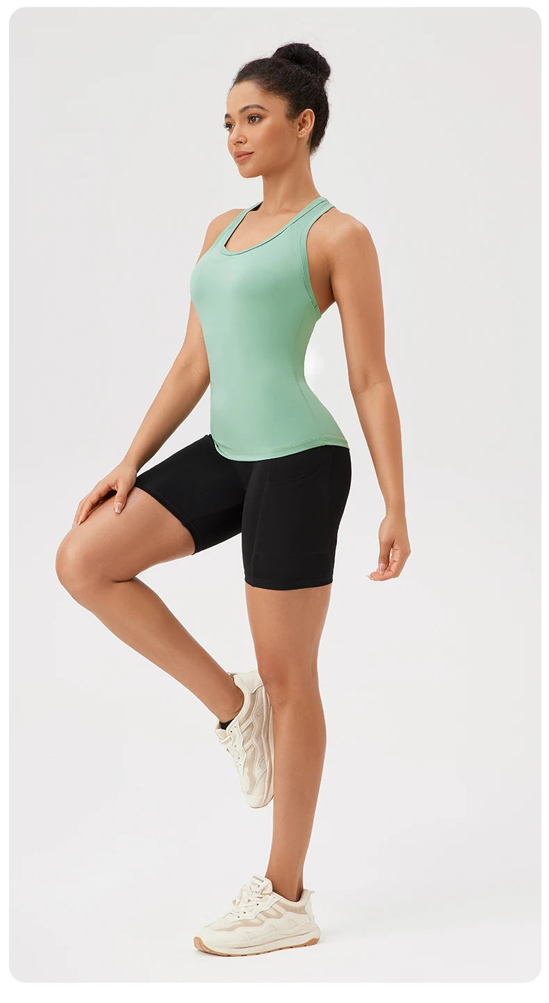 Yoga Vest Women Gym Sleeveless Sport Shirt Fitness Training Sportswear Vest Outdoor Running Sport Tank Tops