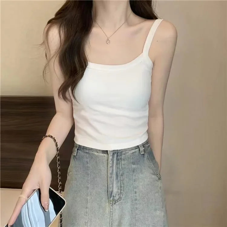 Crop Top Women Sexy Sleeveless Tops Fashion Female Underwear Lady&