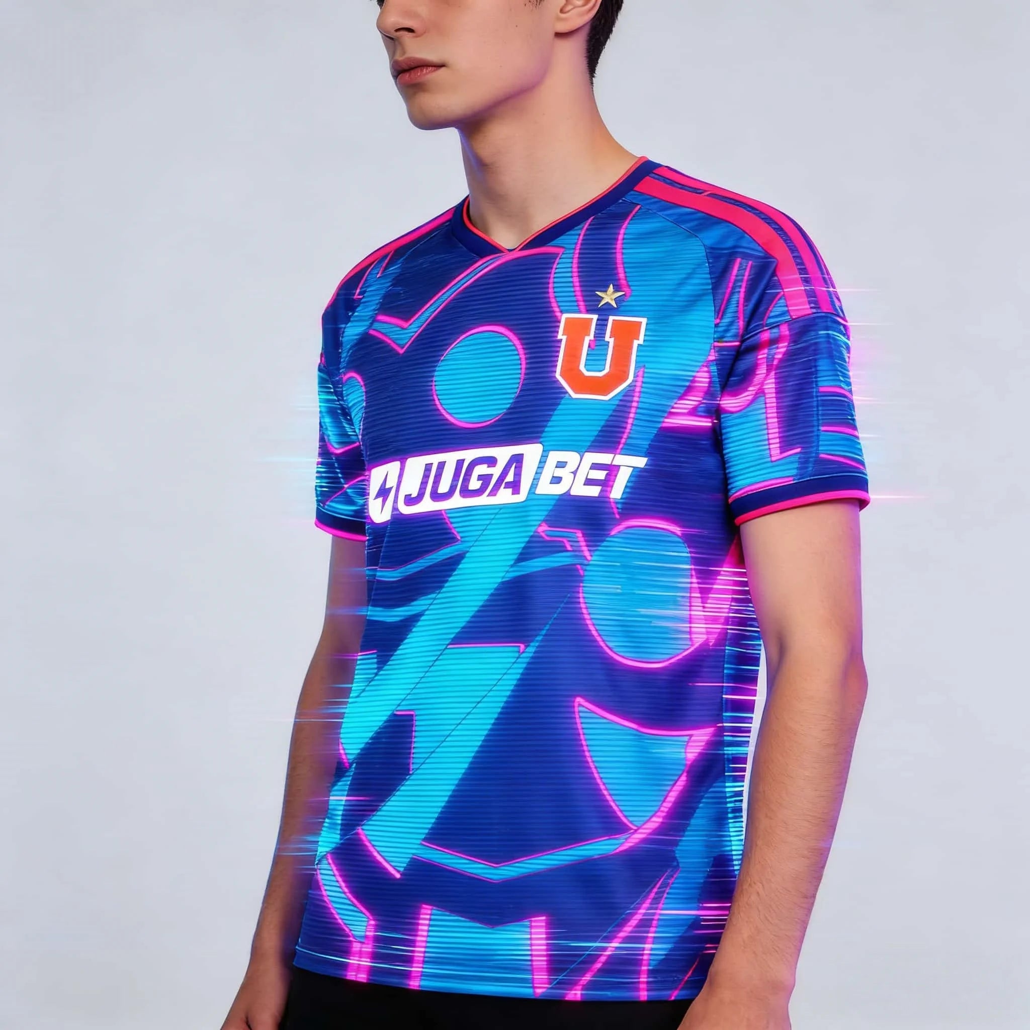 2026 New Jersey 3D Sports Universidad De Chile Special Edition Soccer Jersey – Blue Red Geometric Pattern Tees