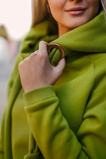 Women Fashion New Loose Large Knitted Hooded Autumn Winter Long Dress Velvet Hoodie Dress Casual Dress Splicing Warm Dress