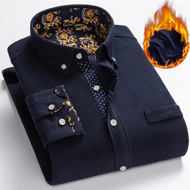 Mens Clothing Shirt For Men Long Sleeve Casual Shirt Winter Camisas Blouse Men&