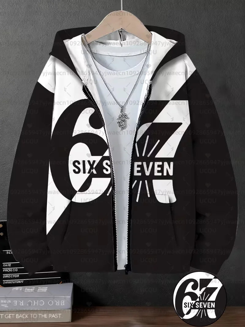 Hoodies For Kids 67 Six Seven Italian Brain Rot Math Joke Tops Y2k Game Saying Zipper Clothes Graphic Y2k Children&