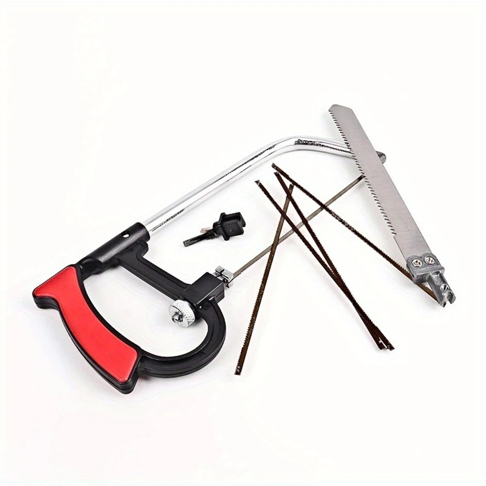 7pcs Hacksaw Set,Woodworking Hand Saw,with 6 Steel Saw Blades,Adjustable Frame,DIY Hand Tools,for Metal Wood PVC Plastic&Rubber