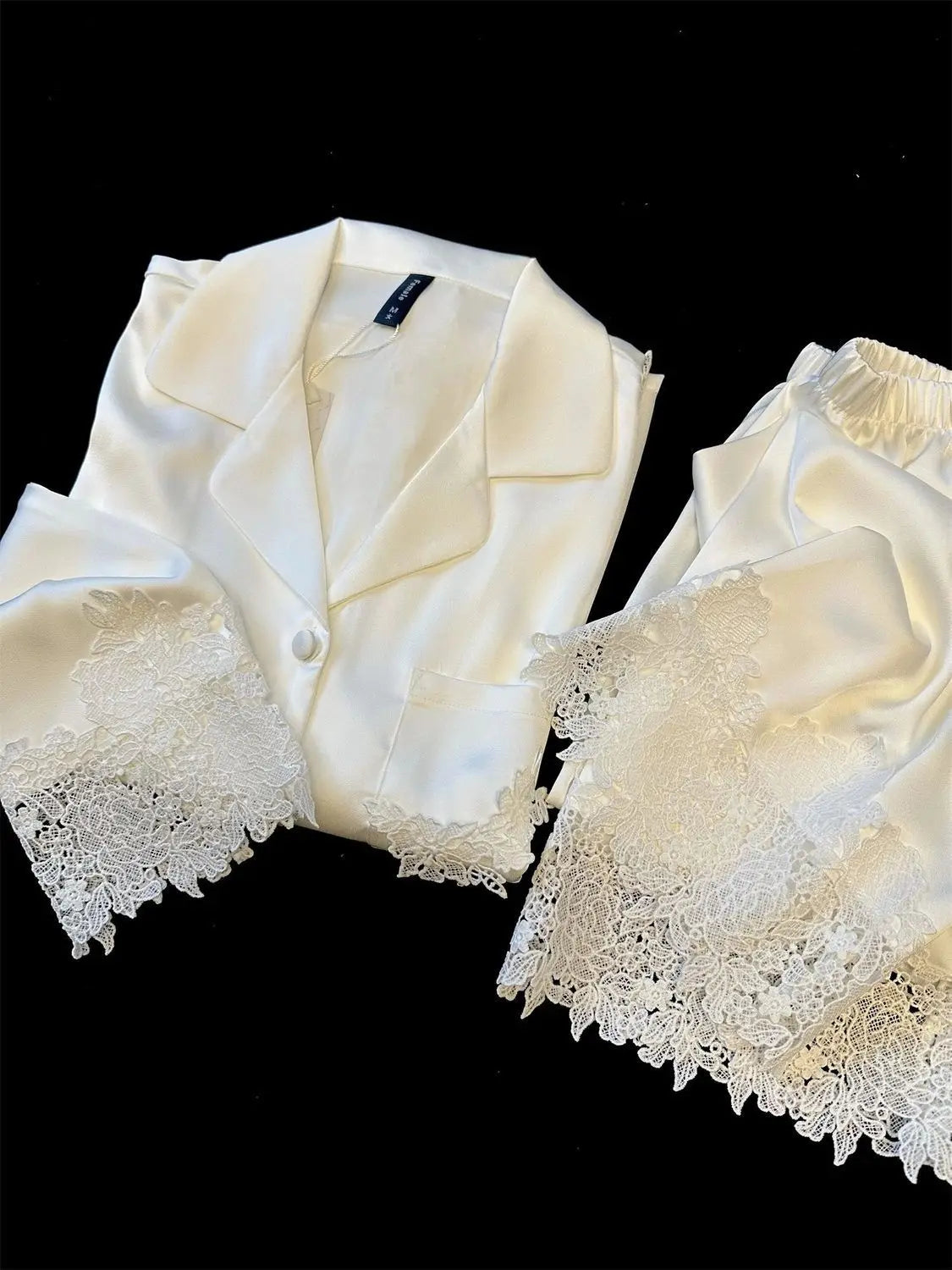 Pyjama Woman Silk Satin Sleepwear For Sleeping Clothes New Fashion Lace Home Clothing Women&
