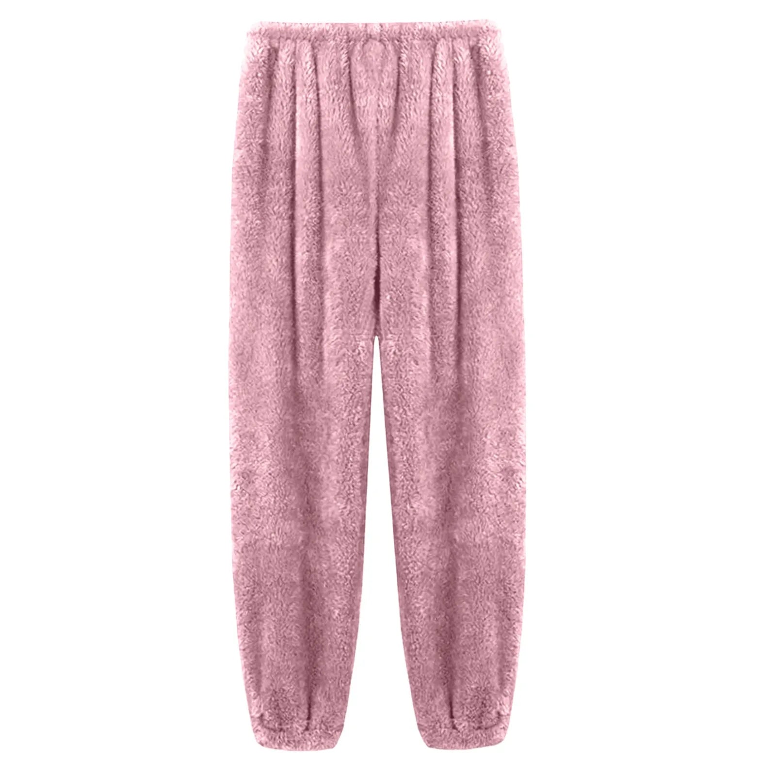 Pajamas Pants For Women Warm Winter Solid Color Sleepwear Pyjamas Plush Pants Women Nightwear Fashionable Home Wear