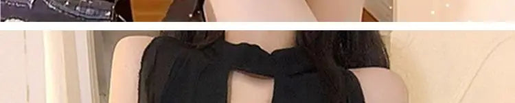 Black Dresses Women Sexy Hollow Out Female Casual Temperament New Spring Off Shoulder Korean Style Solid Hotsweet Empire Fashion