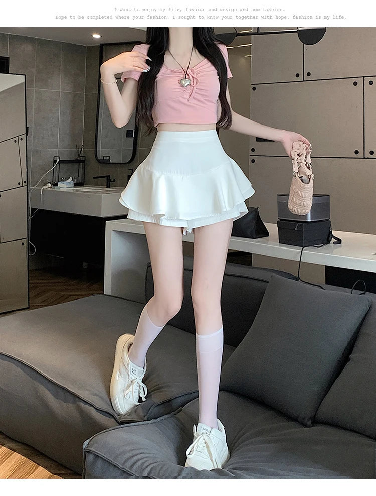 Woman Skirt Short White Skirts for Women High Waist Gyaru Korean Fashion Chic and Elegant Premium Quality Stylish Style