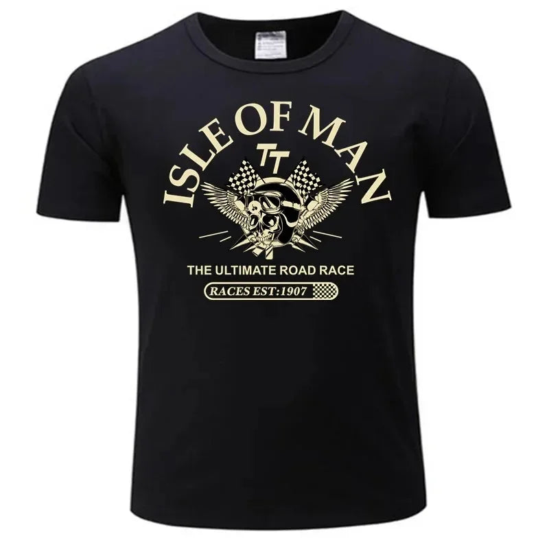 Men Cotton Tshirt Isle of The Skull Helmet T-Shirt Fashion Tees 2026 New Cotton Summer Tshirt Relaxing for Men&