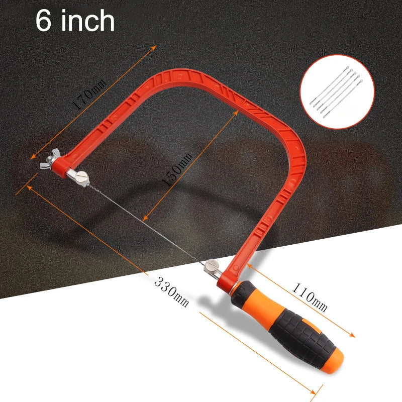 Adjustable Woodworking Saw Coping Saw With 5 Sawblade For Wood Bow DIY Tools Woodwork Wire Frame Saw Blade Cutting Hand Tool