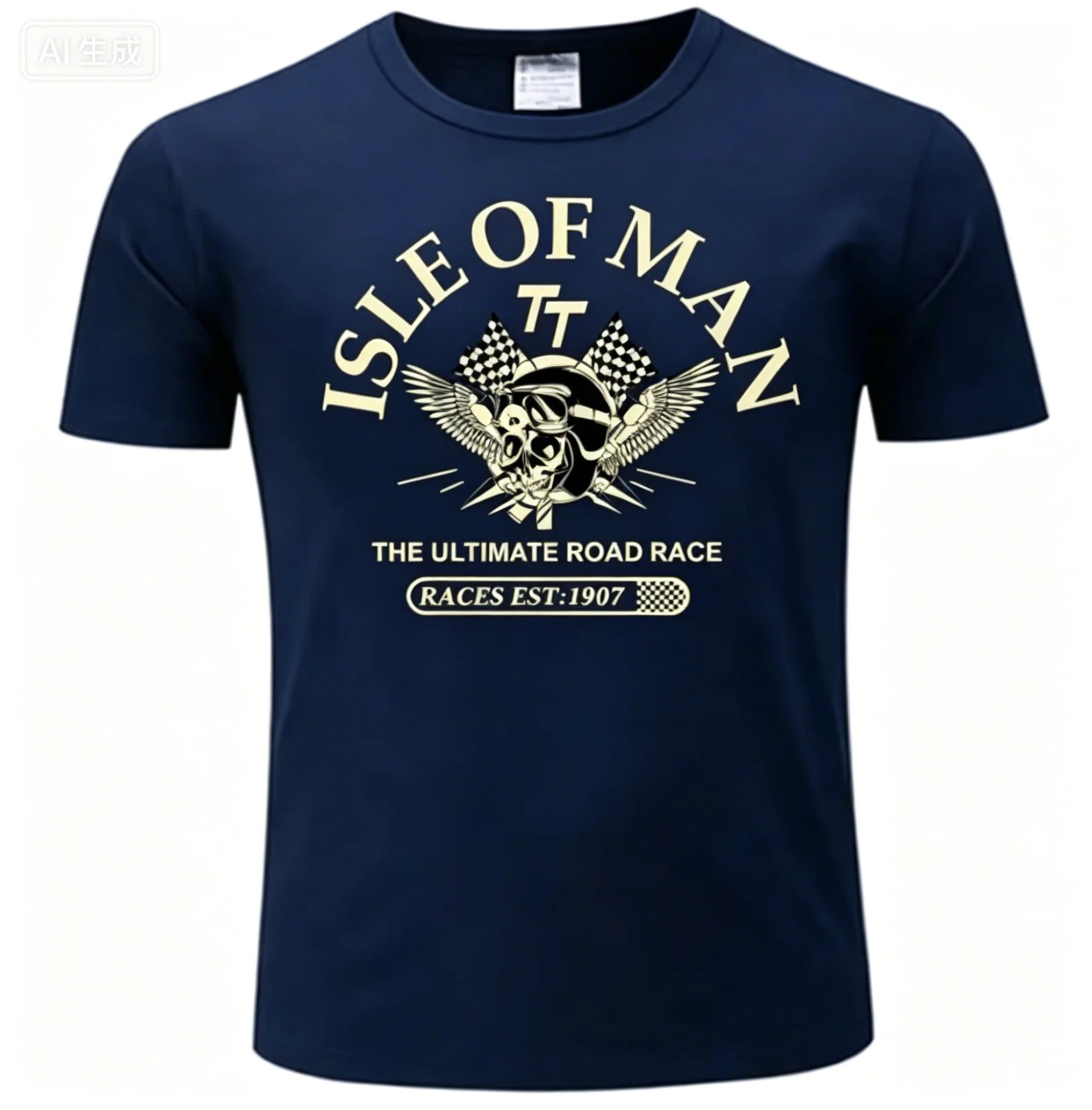 Men Cotton Tshirt Isle of The Skull Helmet T-Shirt Fashion Tees 2026 New Cotton Summer Tshirt Relaxing for Men&