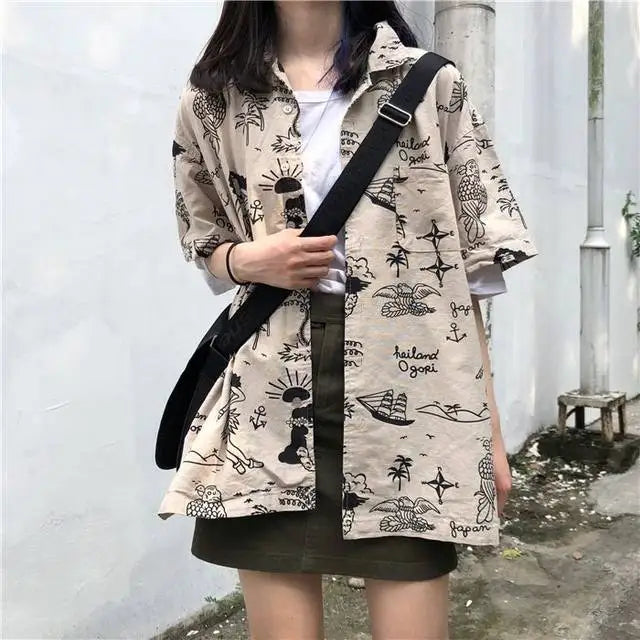 Shirts Women Linen Mandarin Collar Cropped Boxy Fit Tea Ceremony Zen Minimalist Blouse For Meditative Female Calm Daily Outfit