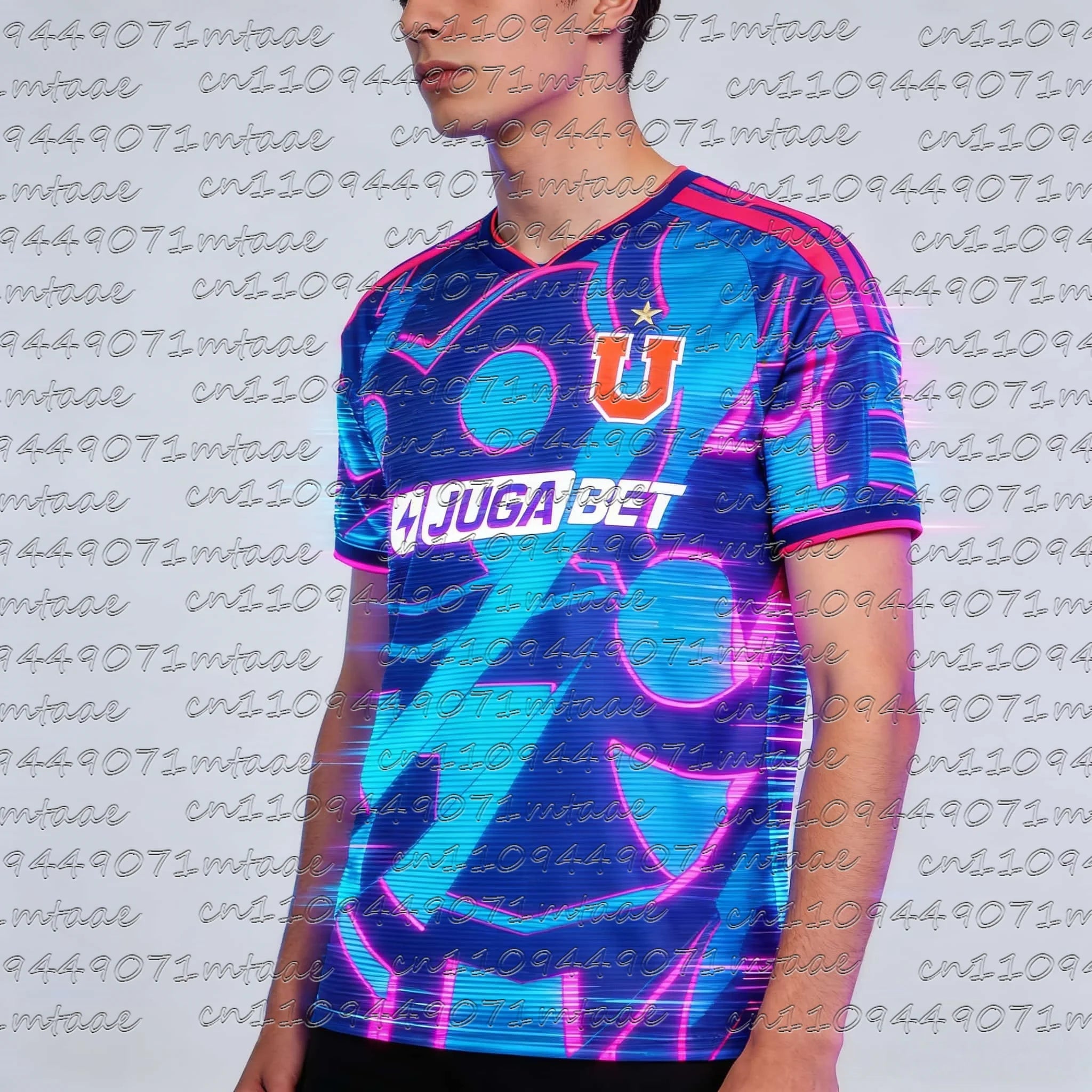 2026 New Jersey 3D Sports Universidad De Chile Special Edition Soccer Jersey – Blue Red Geometric Pattern Tees