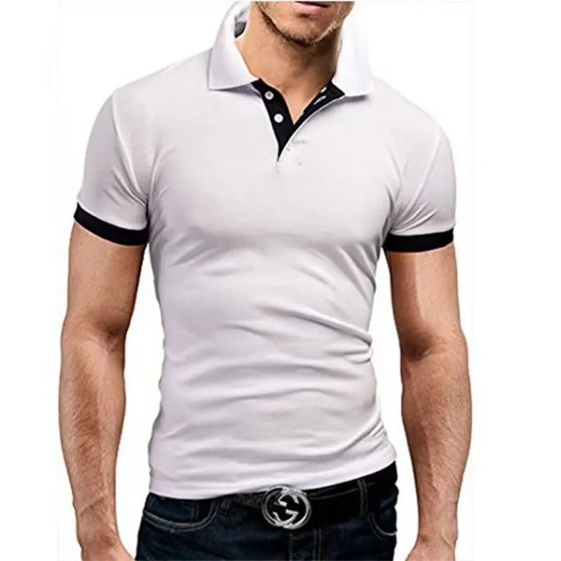 2025 new Polo T shirt for Men White Casual Short Sleeve Golf Polo Shirts Homme New Summer Clothes High Quality Ropa Hombre