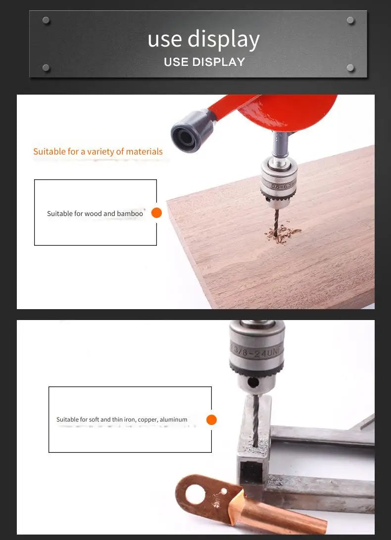 Hand Crank Drill Multi-Function Hole Driller Woodworking Manual Drill for Home Use Hand-Held Wood Drilling Tool Specialized Tool