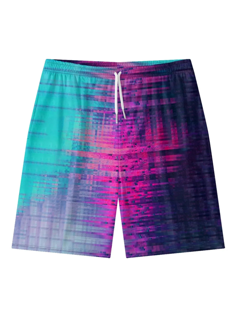 Lines Abstract Colorful Art Printed Urban Shorts Summer Essential Cool Chic Beachwear Gym Streetwear Couple All-Match Oversized