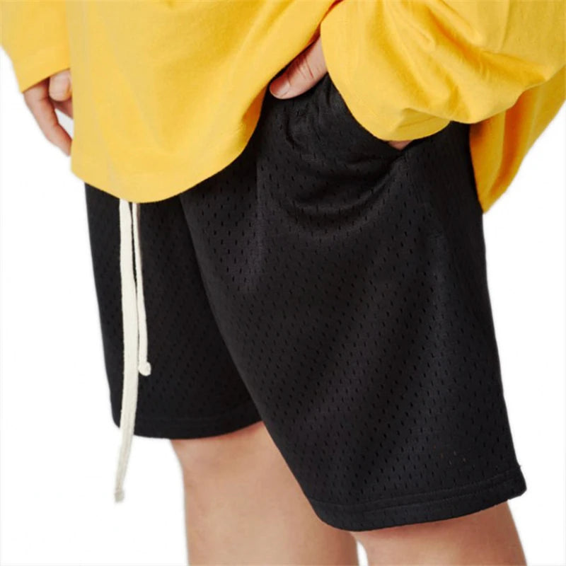 Summer Beach Shorts Plain Gym Shorts Mens Mesh Quick Dry Breathable Basketball Shorts Man Bodybuilding Fitness Shorts