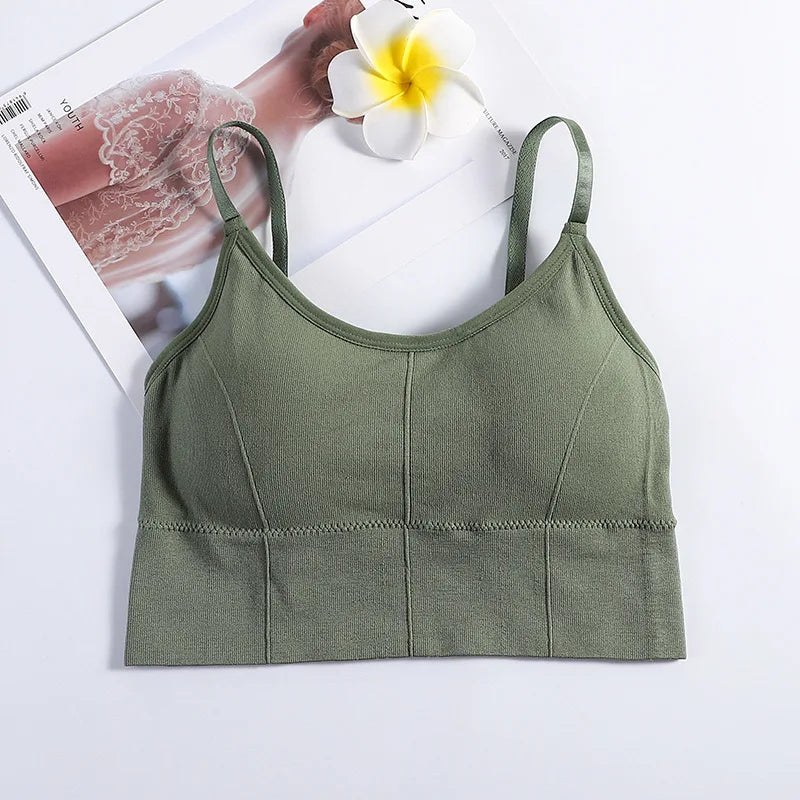 Backless Sportswear Woman Gym Sports Bra Seamless Womens Underwear Adjustable Shoulder Strap Inner Padded Yoga Vest Bralette