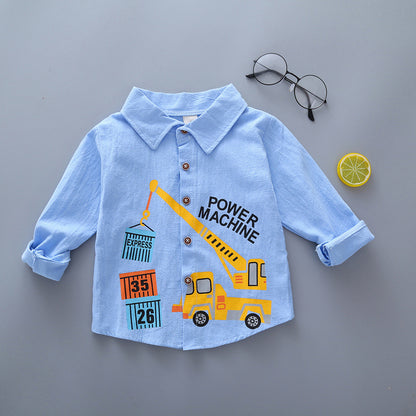 Kids Shirt Clothes Spring Thin Blouses Clothing Infant Boy Plaid Cotton Tops 1 2 3 4 Years Kids Long Sleeves Shirt
