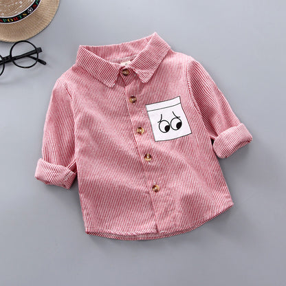 Kids Shirt Clothes Spring Thin Blouses Clothing Infant Boy Plaid Cotton Tops 1 2 3 4 Years Kids Long Sleeves Shirt