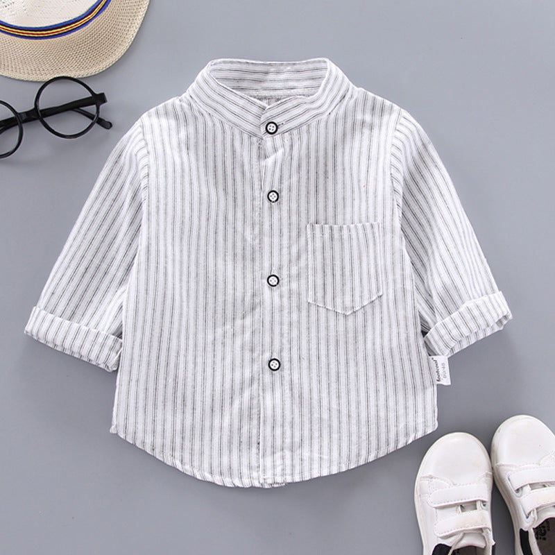Kids Shirt Clothes Spring Thin Blouses Clothing Infant Boy Plaid Cotton Tops 1 2 3 4 Years Kids Long Sleeves Shirt