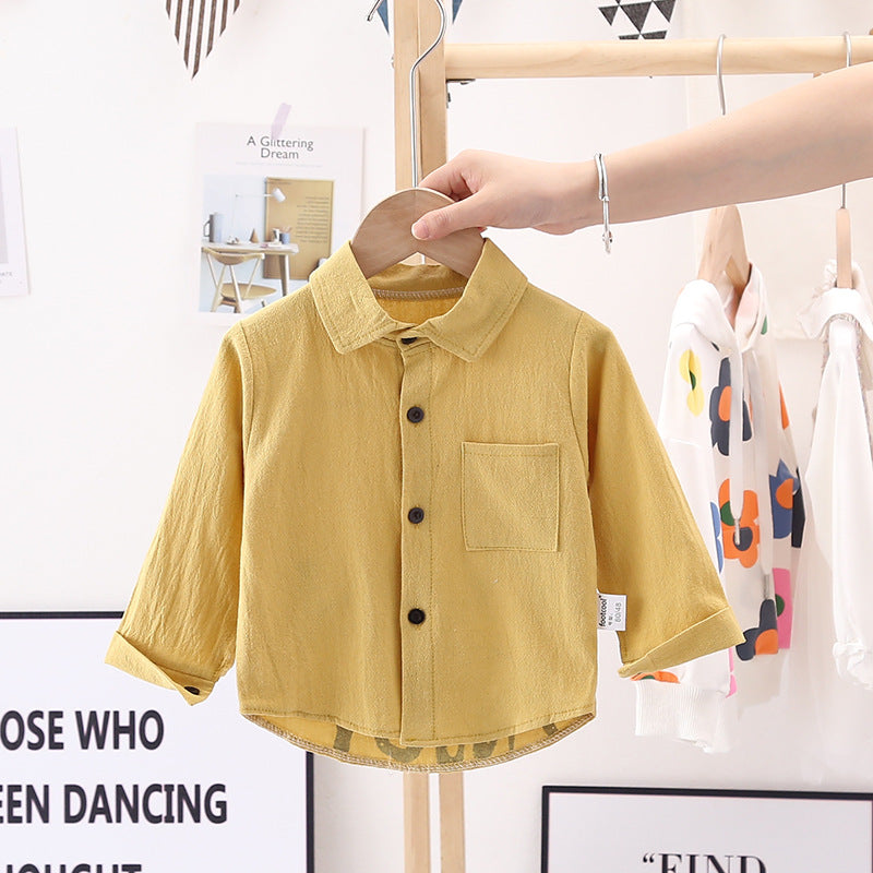Kids Shirt Clothes Spring Thin Blouses Clothing Infant Boy Plaid Cotton Tops 1 2 3 4 Years Kids Long Sleeves Shirt