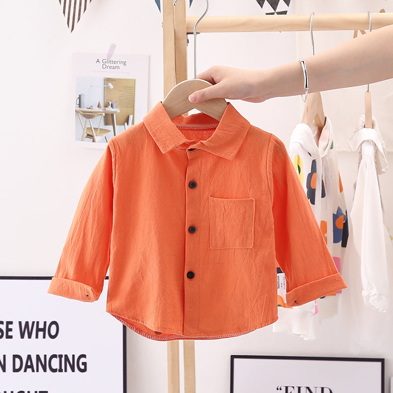 Kids Shirt Clothes Spring Thin Blouses Clothing Infant Boy Plaid Cotton Tops 1 2 3 4 Years Kids Long Sleeves Shirt