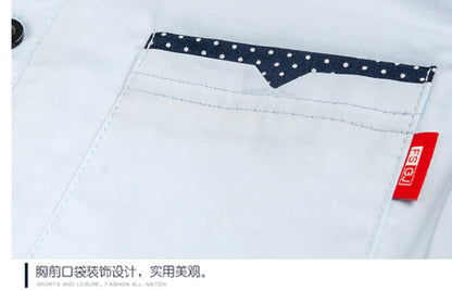 School Boys Shirts Short Sleeve Blouses For Boys Children Clothing Cotton Turn-Down Collar Kids Tops 5 7 9 11 13 15 Years Old