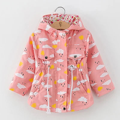 2025 Kids Coats Outwear Clothing Girls Jackets New Spring  Fashion Printing Girls Windbreaker Embroidery Hooded Girls jackets
