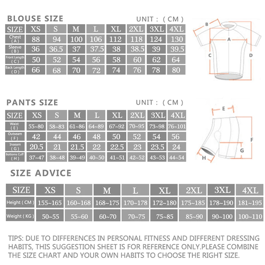 Cycling Jersey Set Team Racing Bike Clothes Summer Mountain Bicycle Clothing Men&
