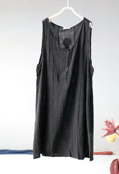 Women Summer Solid Color Cotton Linen Tanks Ladies Loose Sleeveless Tops Female Tanktops 2020