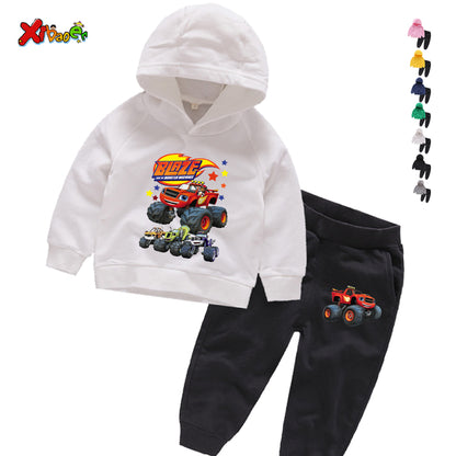 Clothing Sets Children 2 3 4 5 6 7Years Boys Tracksuits Blaze and The Monster Machines  Sport Suits Hoodies Top +Pants 2pcs Set