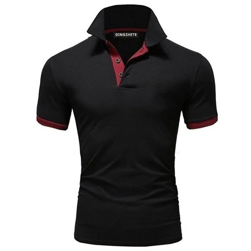 Polo Shirt Men Casual Cotton Solid Color Poloshirt Men&