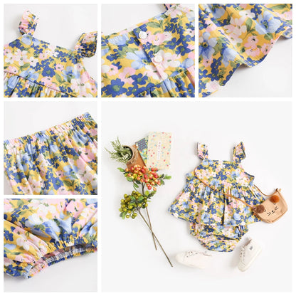 Sanlutoz Floral Baby Girls Clothing Sets Fashion Sleeveless Tops + Shorts Cute Toddler Clothes