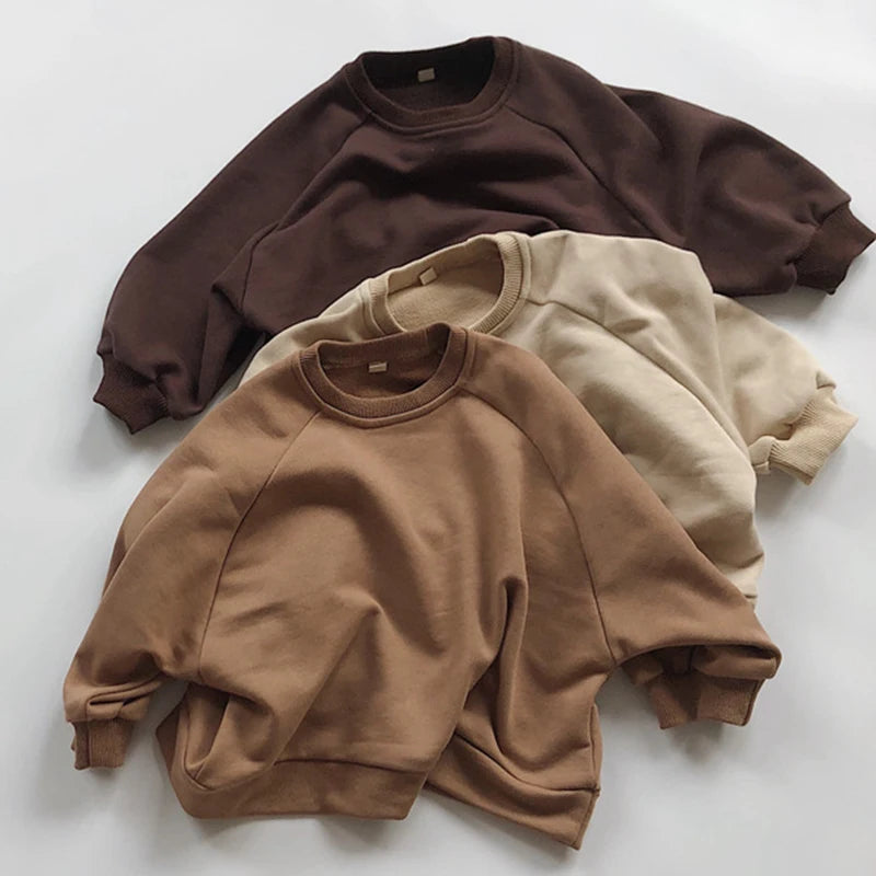 Children Clothing Japan Korean Style Autumn Spring  Baby Girls Boys Casual Long Sleeve Sweatshirts T-shirt Kids Pullover Tops