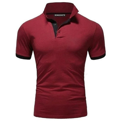 Polo Shirt Men Casual Cotton Solid Color Poloshirt Men&