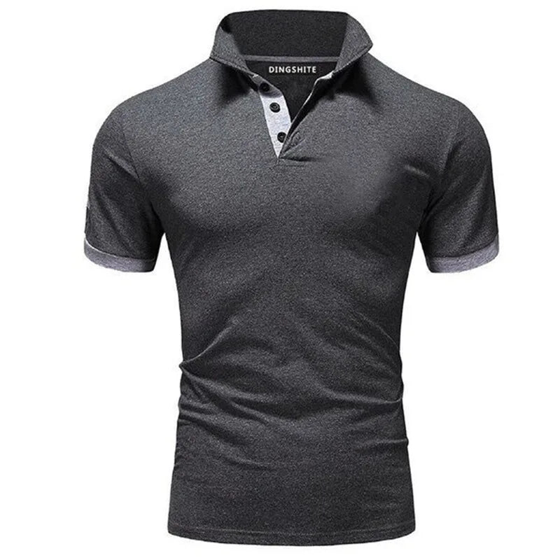 Polo Shirt Men Casual Cotton Solid Color Poloshirt Men&