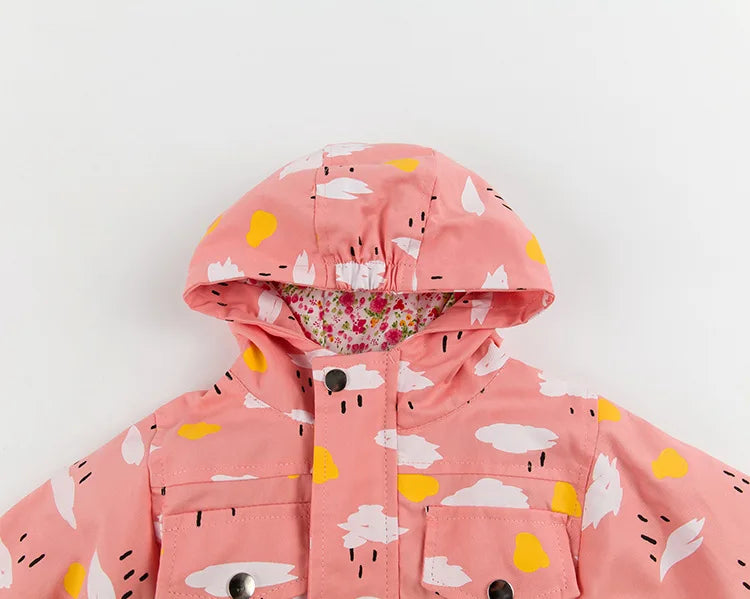 2025 Kids Coats Outwear Clothing Girls Jackets New Spring  Fashion Printing Girls Windbreaker Embroidery Hooded Girls jackets