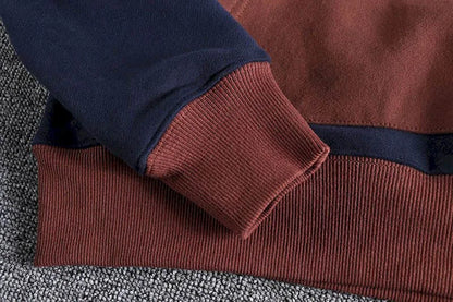 Fonekie Casual Handsome Hoodies Men 2025 Autumn Winter Retro Trend Color Contrast Hooded Jacket Youth Stand-up Collar Mens Coat