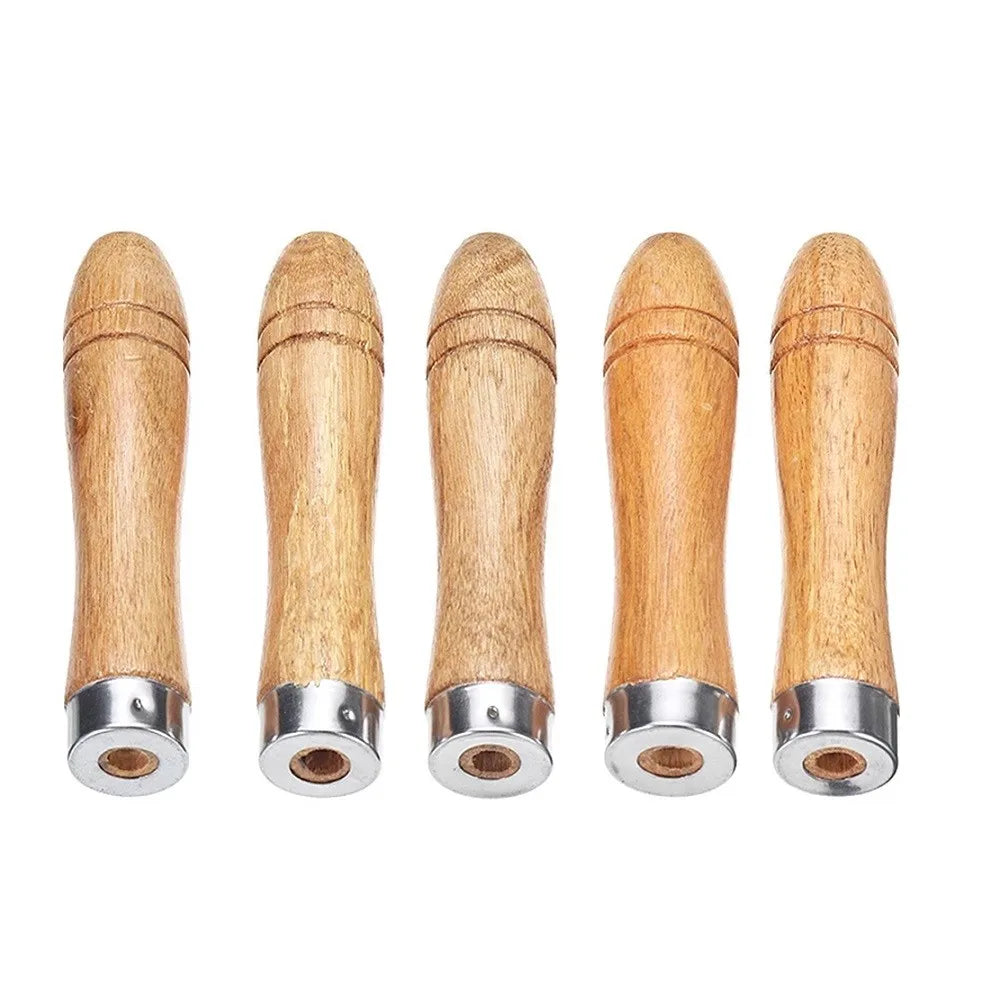 5PCS Wooden Files Handle Hand Tools Handle Wood Replacement Accessories Woodworking File Handle Screwdrivers Hand Drills Handles