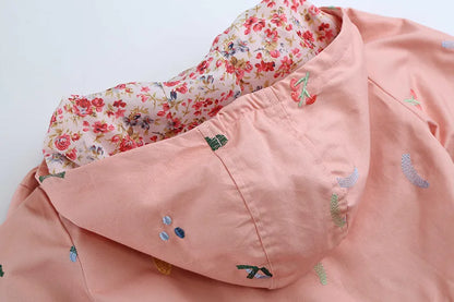 2025 Kids Coats Outwear Clothing Girls Jackets New Spring  Fashion Printing Girls Windbreaker Embroidery Hooded Girls jackets