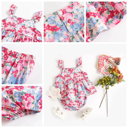 Sanlutoz Floral Baby Girls Clothing Sets Fashion Sleeveless Tops + Shorts Cute Toddler Clothes