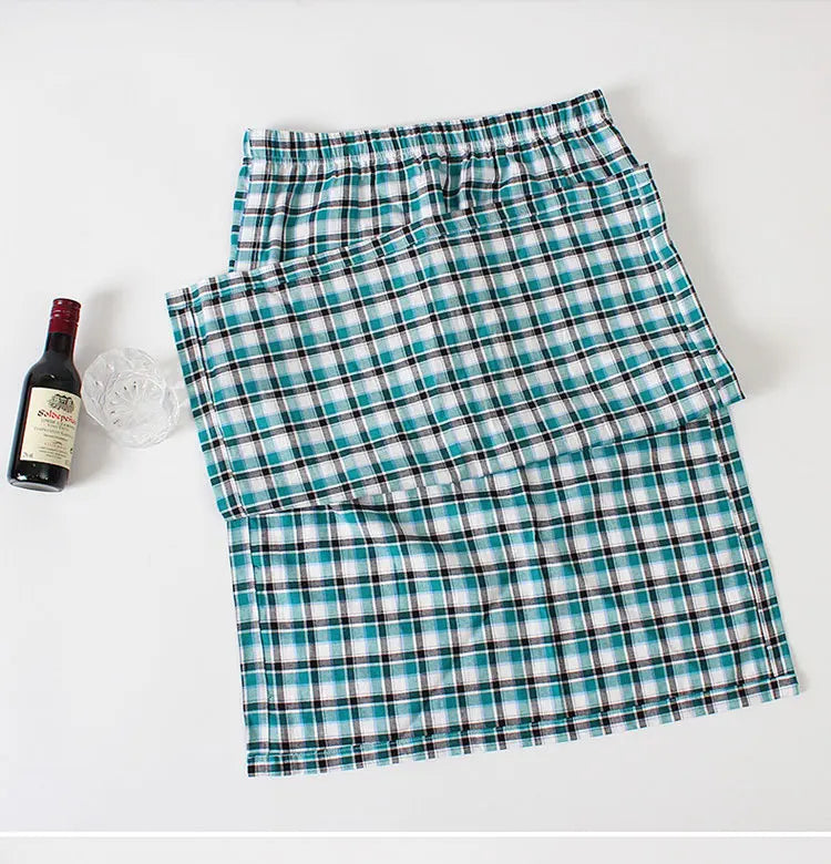 Sexy Pajamas For Men Sleepwear Men British Style Plaid Loose Lounge Pyjama Male Cotton Sleep Bottoms Homme Side Split Nightdress