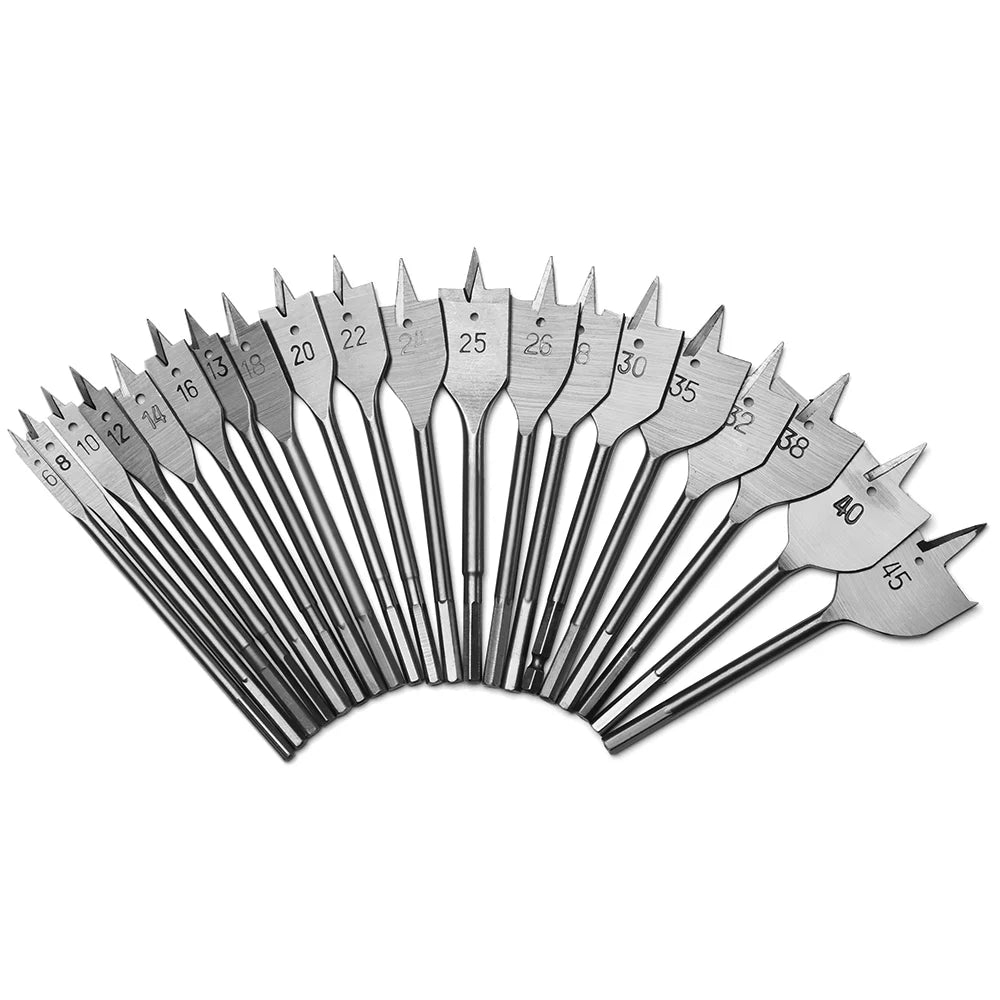 6-45MM Flat Drills Durable High-carbon Steel Wood Hand Drill Bit Titanium Coated Spade Woodworking Power Hardware Accessories