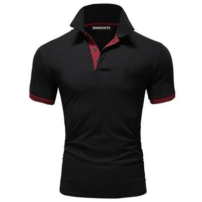 Polo Shirt Men Casual Cotton Solid Color Poloshirt Men&