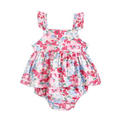 Sanlutoz Floral Baby Girls Clothing Sets Fashion Sleeveless Tops + Shorts Cute Toddler Clothes