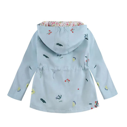 2025 Kids Coats Outwear Clothing Girls Jackets New Spring  Fashion Printing Girls Windbreaker Embroidery Hooded Girls jackets