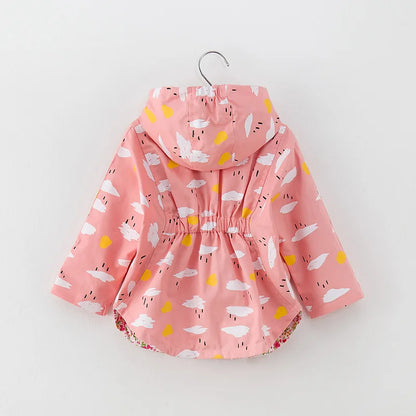 2025 Kids Coats Outwear Clothing Girls Jackets New Spring  Fashion Printing Girls Windbreaker Embroidery Hooded Girls jackets