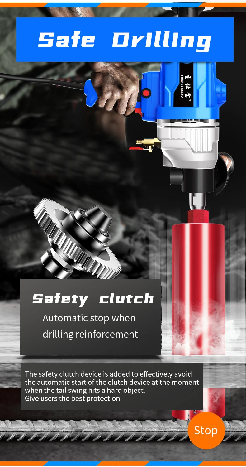 4300W High power Electric Drills Handheld Diamond Core Drill Electric Drilling Machine Concrete Core Drill Machine
