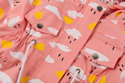 2025 Kids Coats Outwear Clothing Girls Jackets New Spring  Fashion Printing Girls Windbreaker Embroidery Hooded Girls jackets